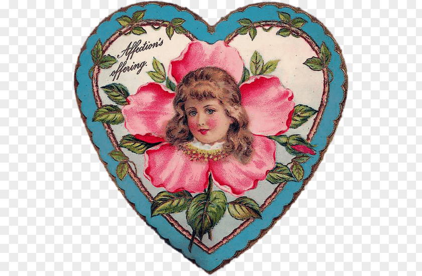 14th February Frances Brundage Paper Decoupage Heart Valentine's Day PNG