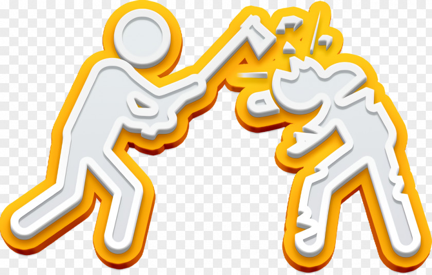 People Icon Violence Violent Man Hitting Zombie Head With An Ax PNG