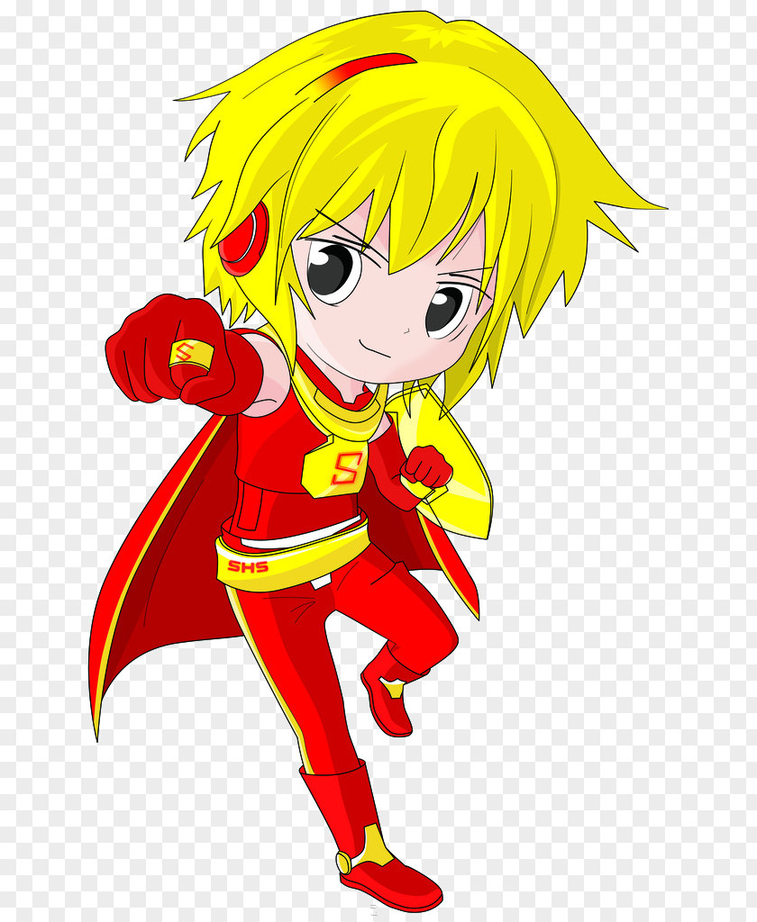Red Warrior Cartoon Drawing PNG