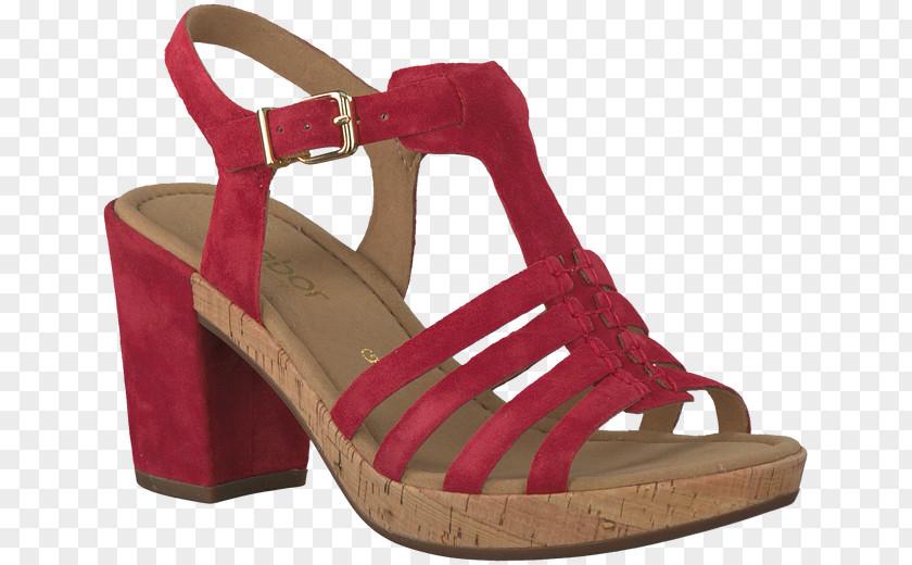 Red Wedges Shoes For Women Sandal Absatz Gabor Leather PNG