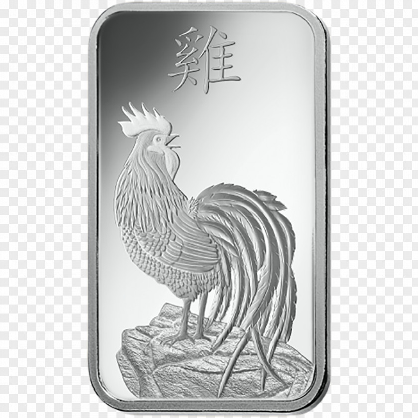Silver Bar Rooster Gold PAMP Bullion PNG