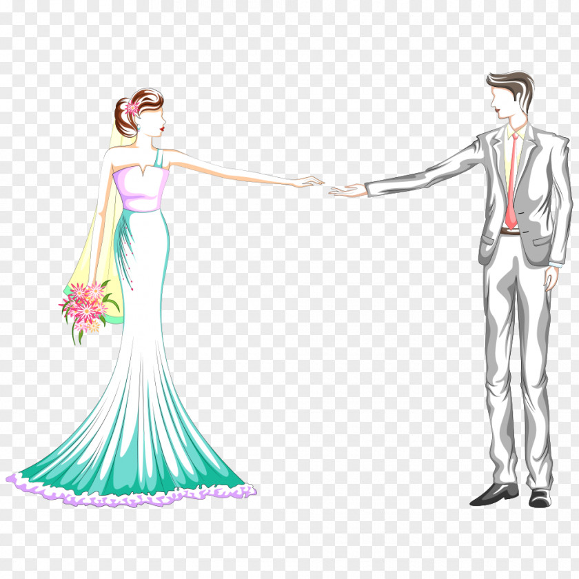 Wedding Bridegroom Cartoon Illustration PNG