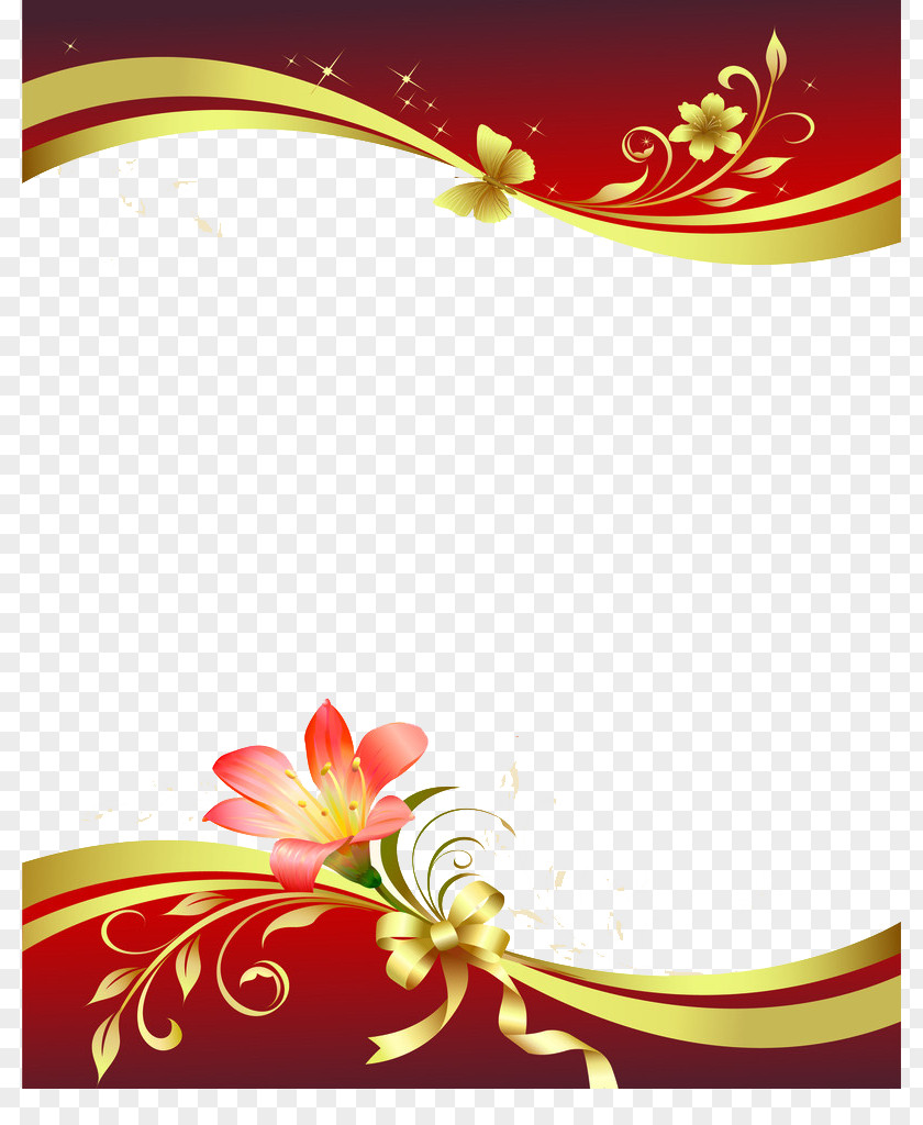 Chinese Wind Letter Border Paper Stationery Flower Pin PNG