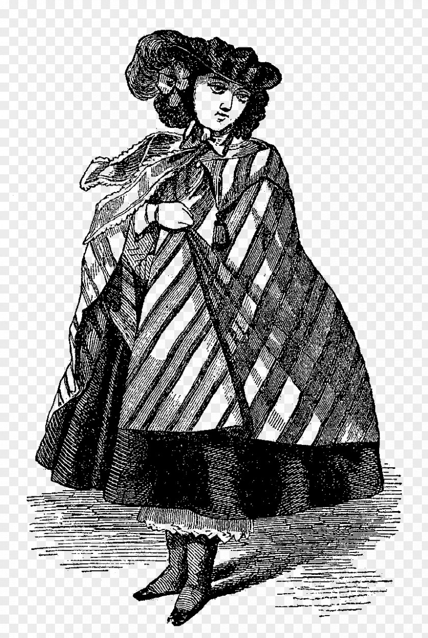 Cloak Black And White Drawing Clothing Sketch PNG