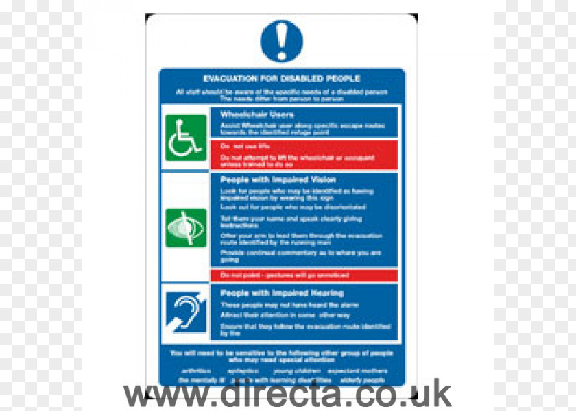 Disabled People Emergency Evacuation Disability Safety Fire Escape Sign PNG