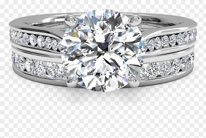 Diamond Bezel Wedding Ring Gold Jewellery PNG