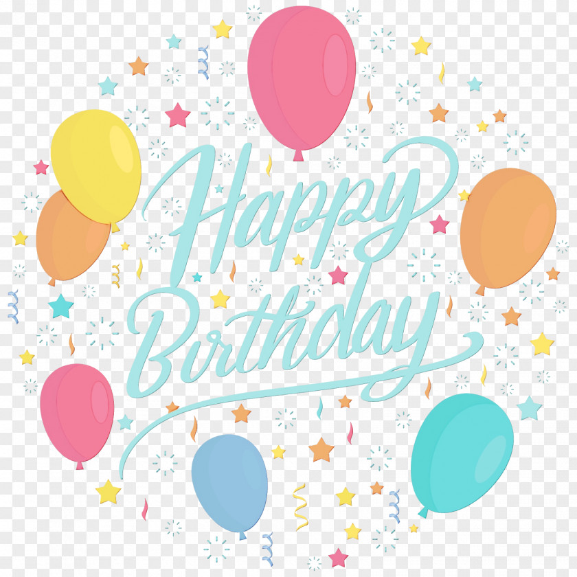 Sticker Polka Dot Happy Birthday Card PNG