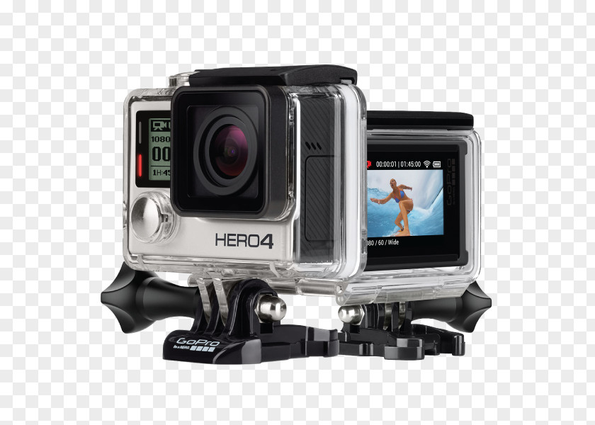 GoPro HERO4 Silver Edition Black Action Camera 4K Resolution PNG