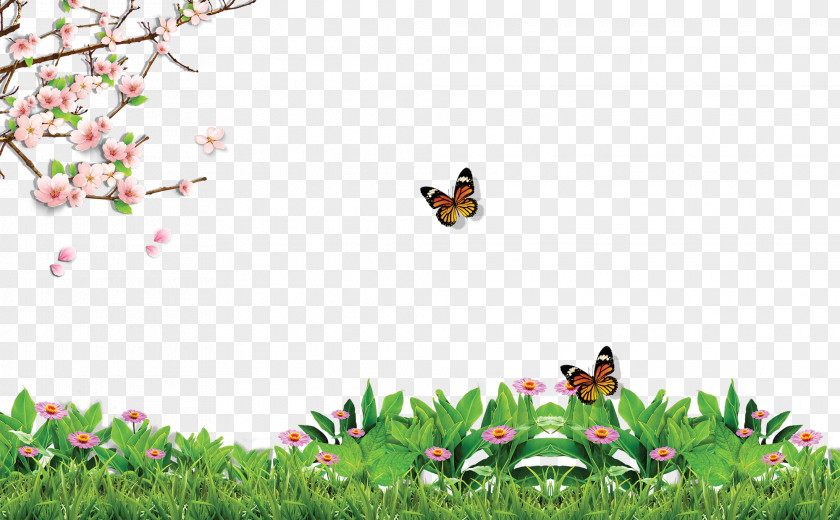 Spring Poster Background Effect Illustration PNG
