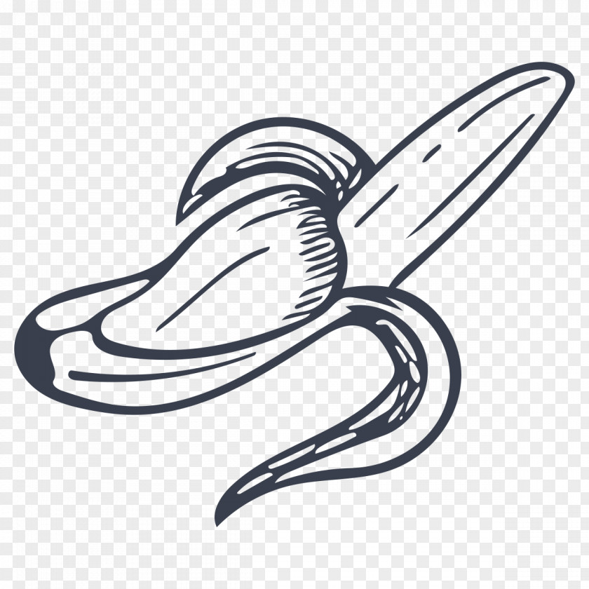 Banana Line Auglis Clip Art PNG