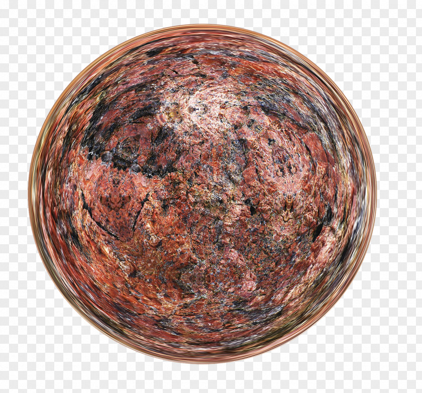 Gold Marble Copper Sphere PNG