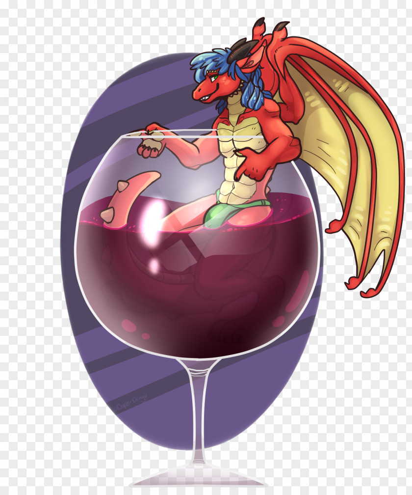 Dingo Wine Glass Illustration Cartoon Purple PNG