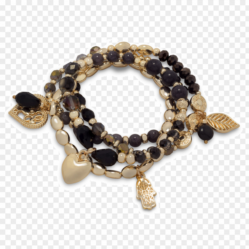 Gemstone Charm Bracelet Bead Gold PNG