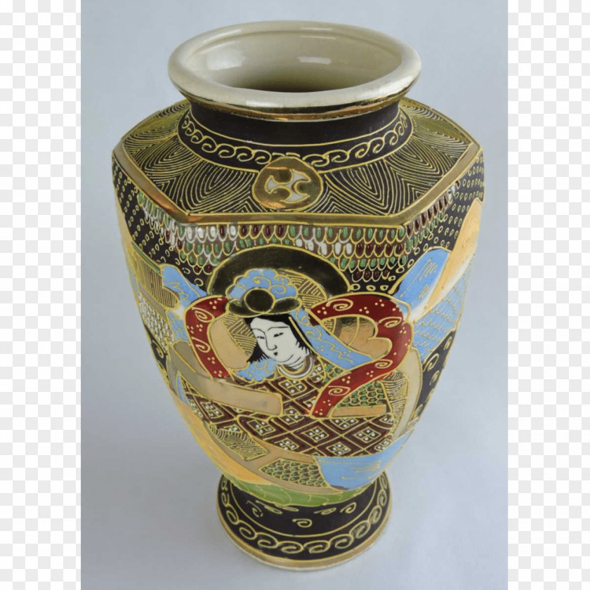 Hand-painted Scene Vase Pottery Porcelain Urn PNG