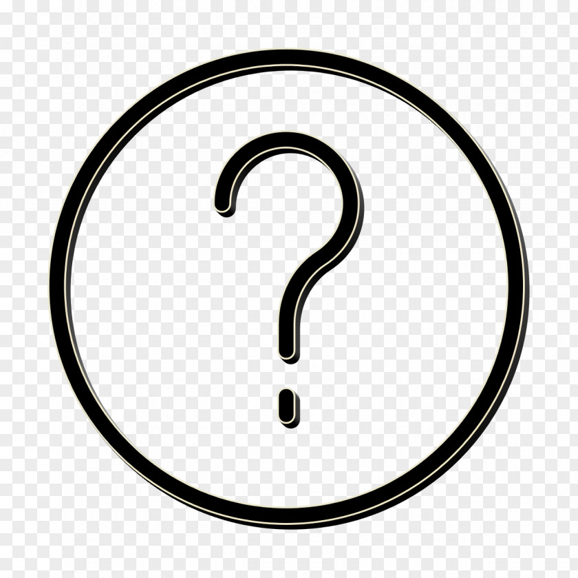 Line Art Oval Question Mark Icon PNG