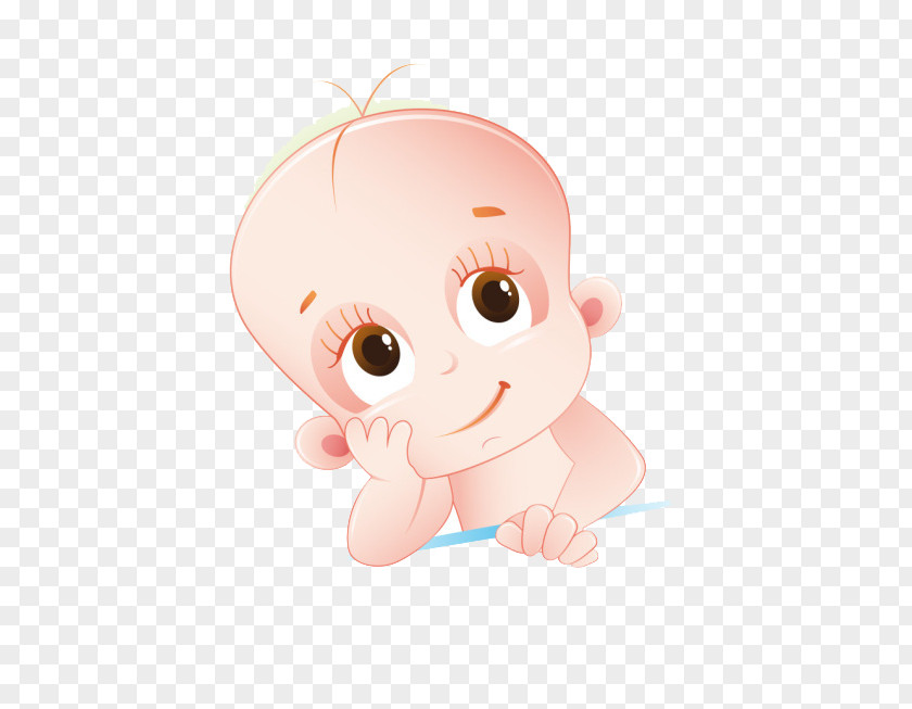 Long Eyelash Baby Laugh Cartoon Illustration PNG