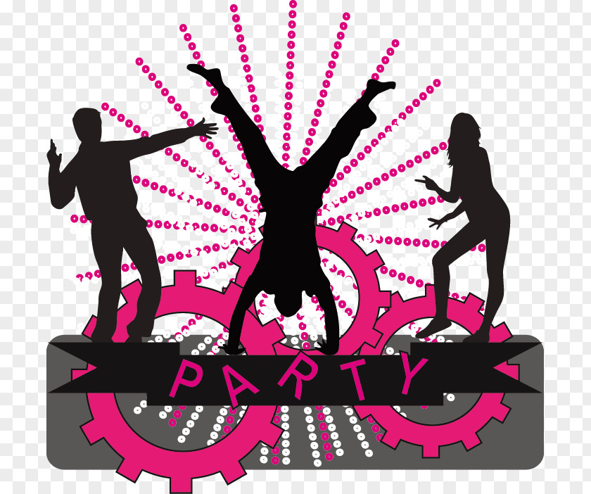 Dynamic Silhouette Figures Logo Party People (Dirty Version) Illustration PNG