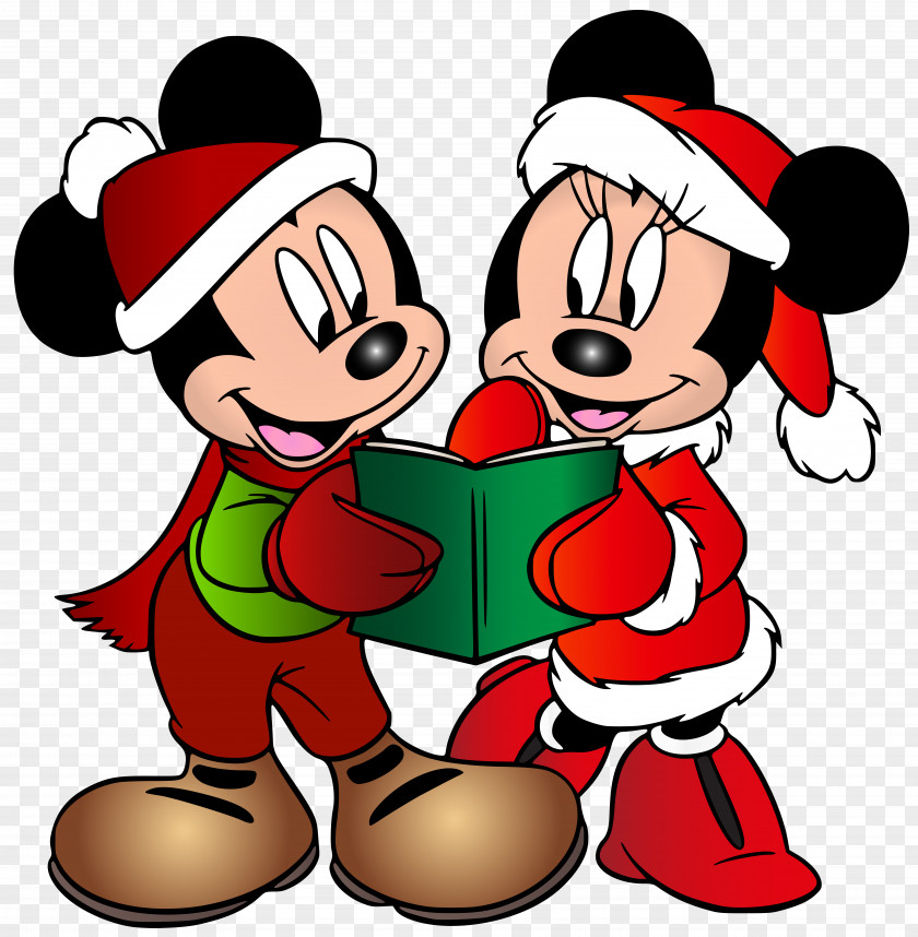 Minnie And Mickey Mouse Christmas Free Clip Art Image Goofy Donald Duck Pluto PNG