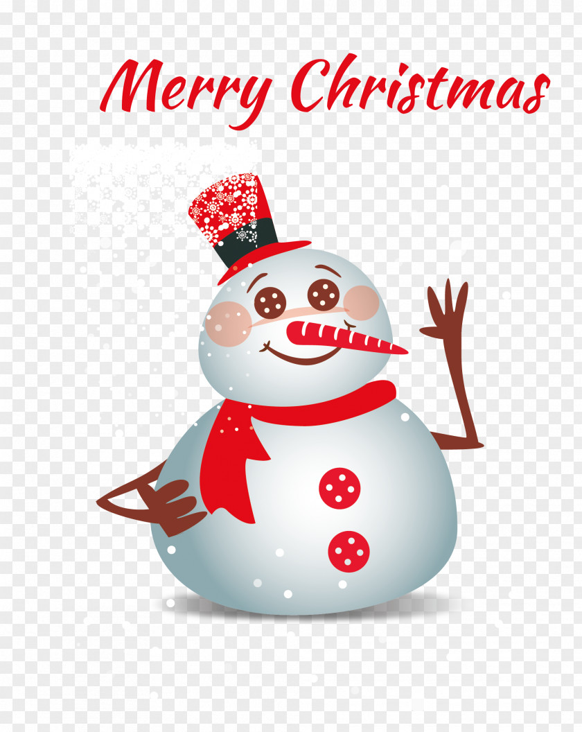 Cartoon Christmas Snowman Vector PNG