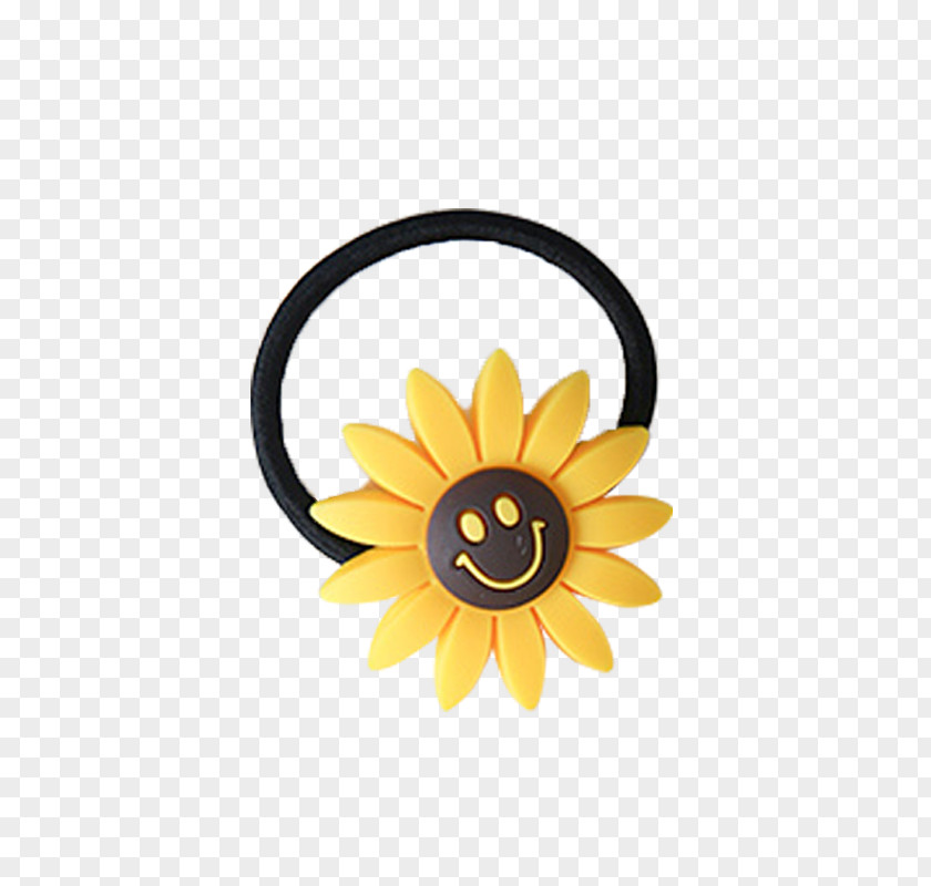 Sunflower Smiley Face Hair Ring Common Designer PNG