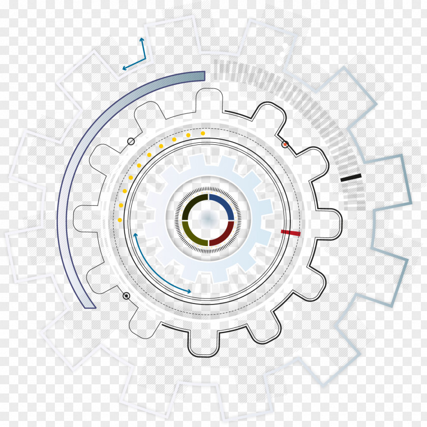 Vector Painted Gear Tag Rotation PNG