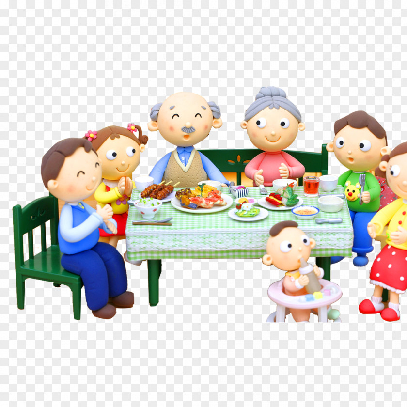 Sit Together To Eat Dinner Family Reunion Chinese New Year Template PNG