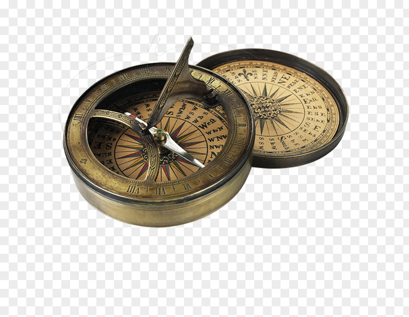 Compass Sundial Solar 18th Century PNG
