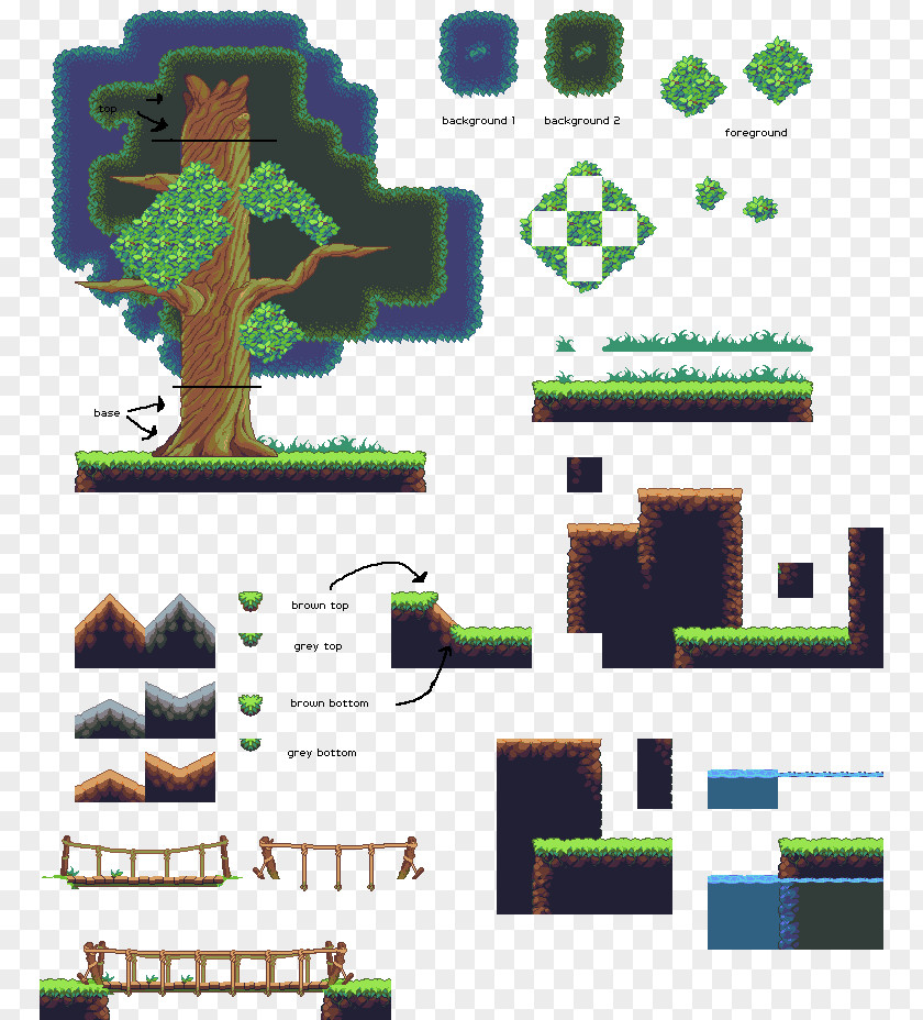 Pixel Art Tile-based Video Game PNG