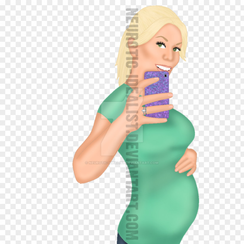 Baby Bump Shoulder Turquoise PNG