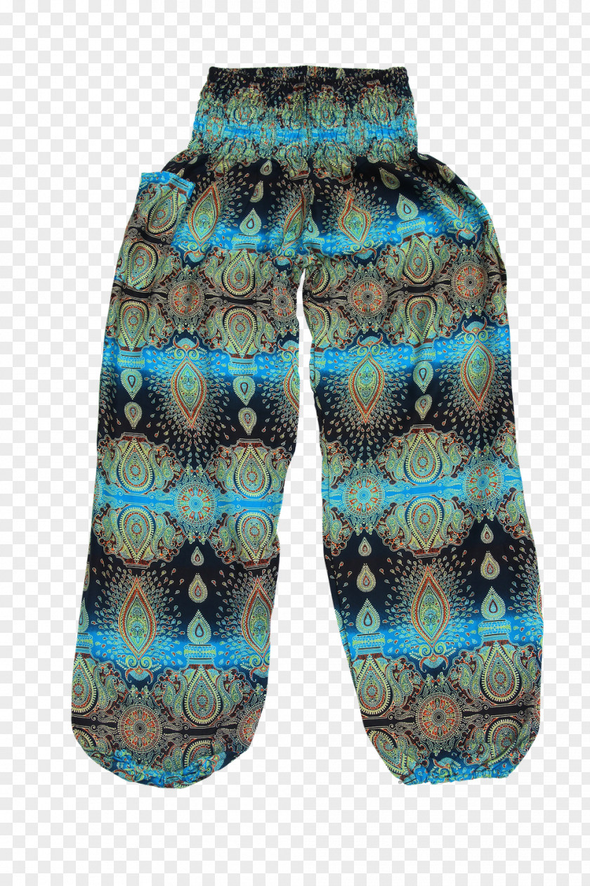 Striped Thai Pants Turquoise PNG