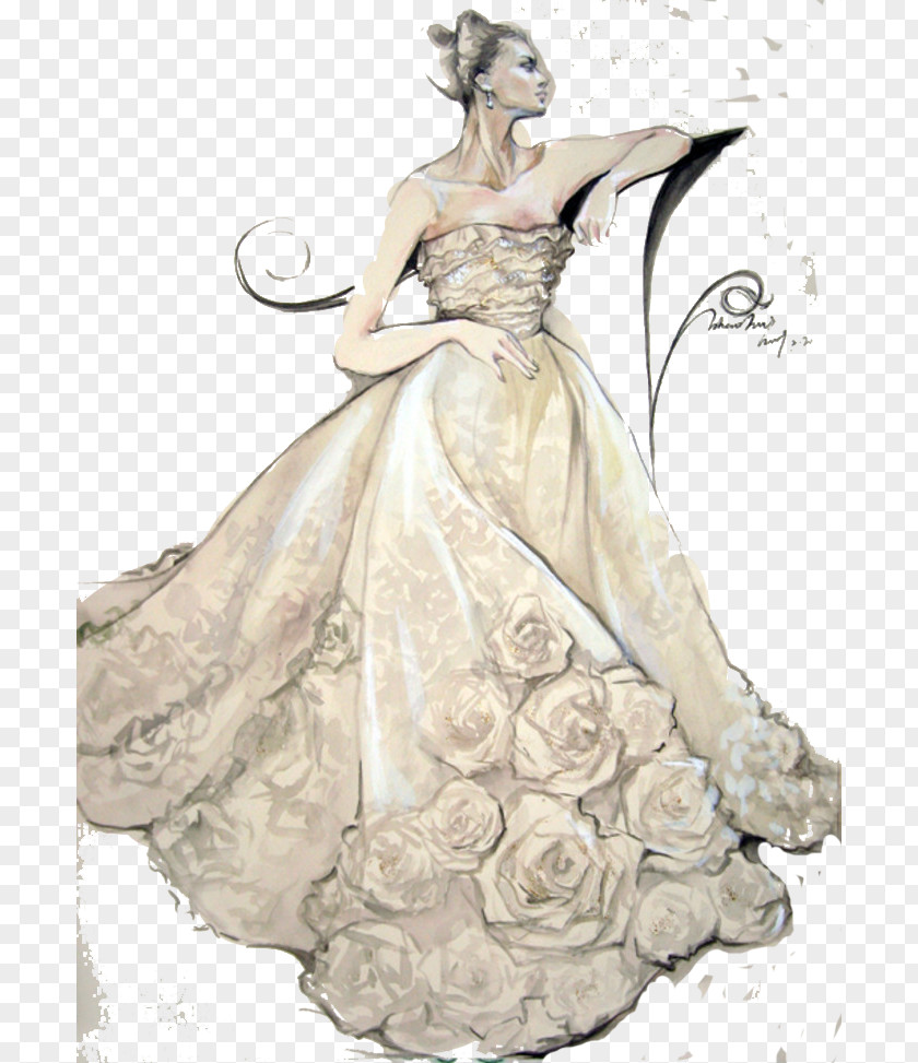 Baotou Wedding Contemporary Western Dress Fashion Formal Wear PNG