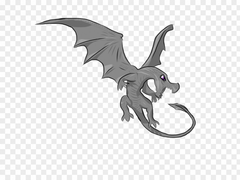 Dragon Grey White Art PNG