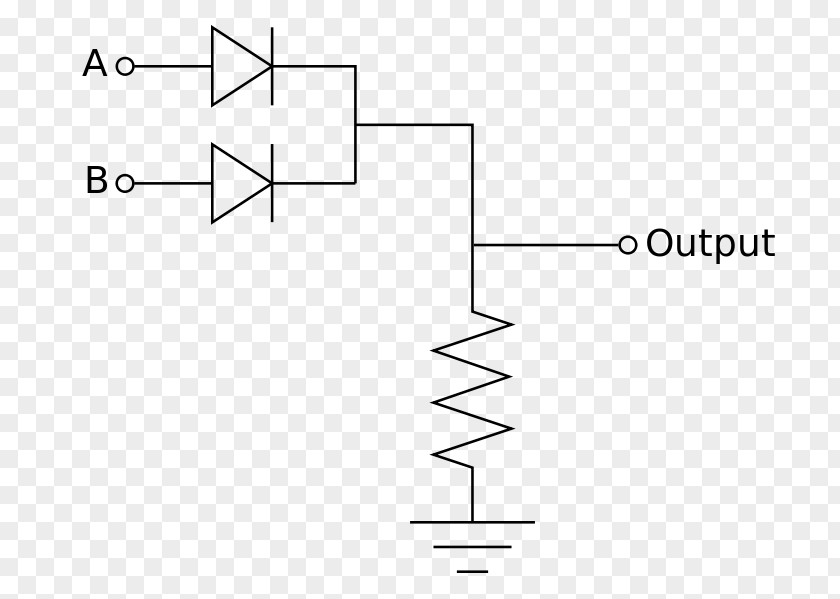Positive And Negative Inverter Logic Gate OR Diode Electronic Circuit PNG