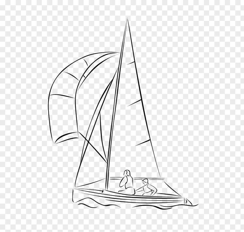 Sail Sailing Ship Line Art Drawing PNG