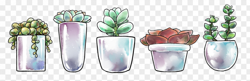 Watercolor Suculent Banjarmasin Blog Purple Flowerpot Author PNG