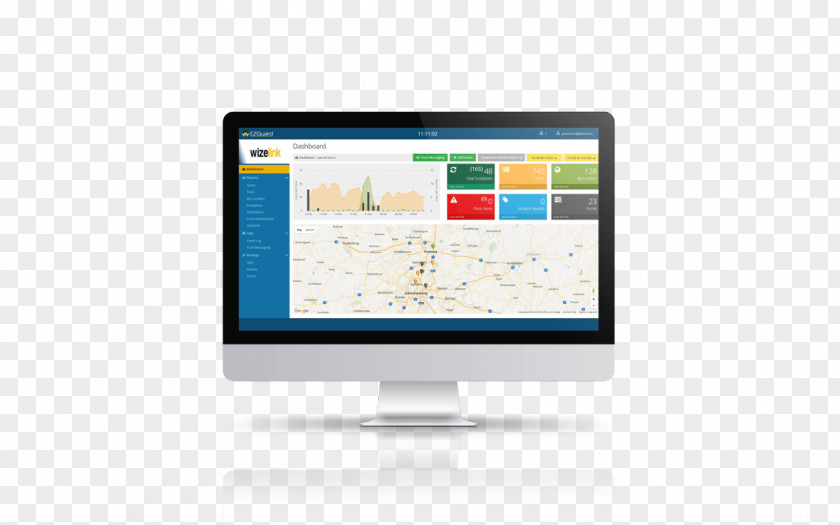 Computer Mockup Software Guard Tour Patrol System Monitors Application PNG