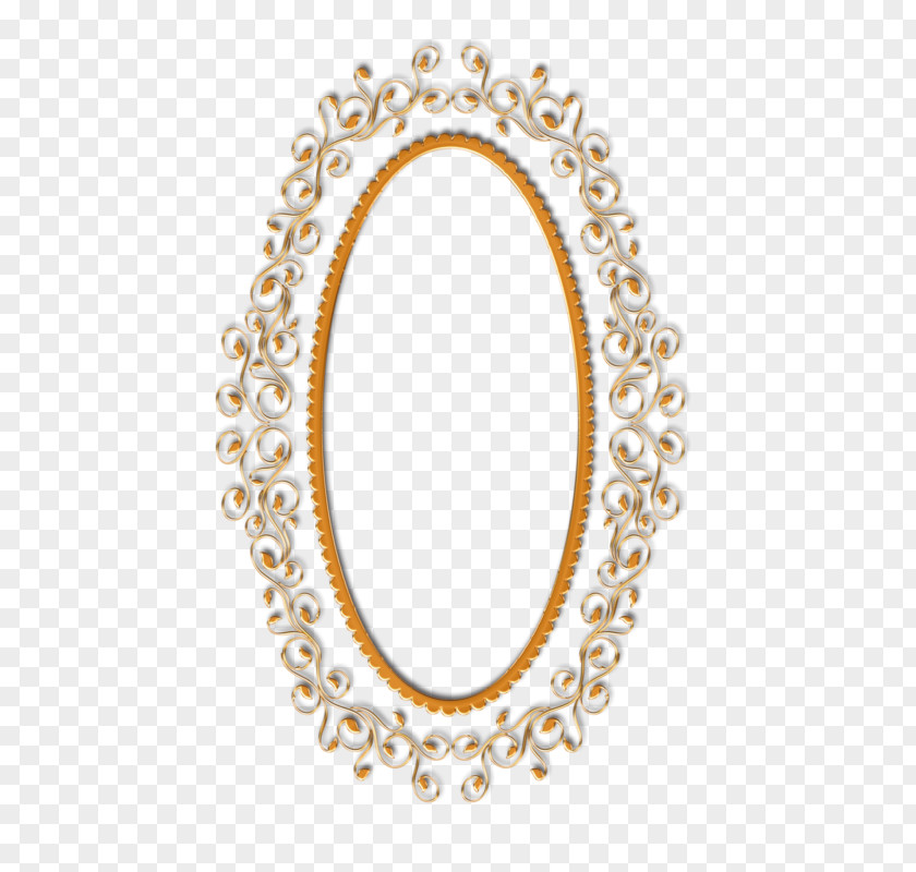 Body Jewelry Oval Gold Frame PNG