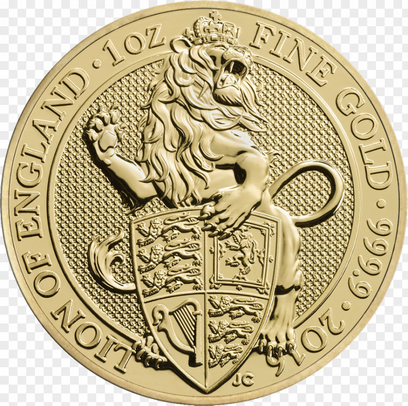 Gold Coins Royal Mint The Queen's Beasts Coin Bullion PNG