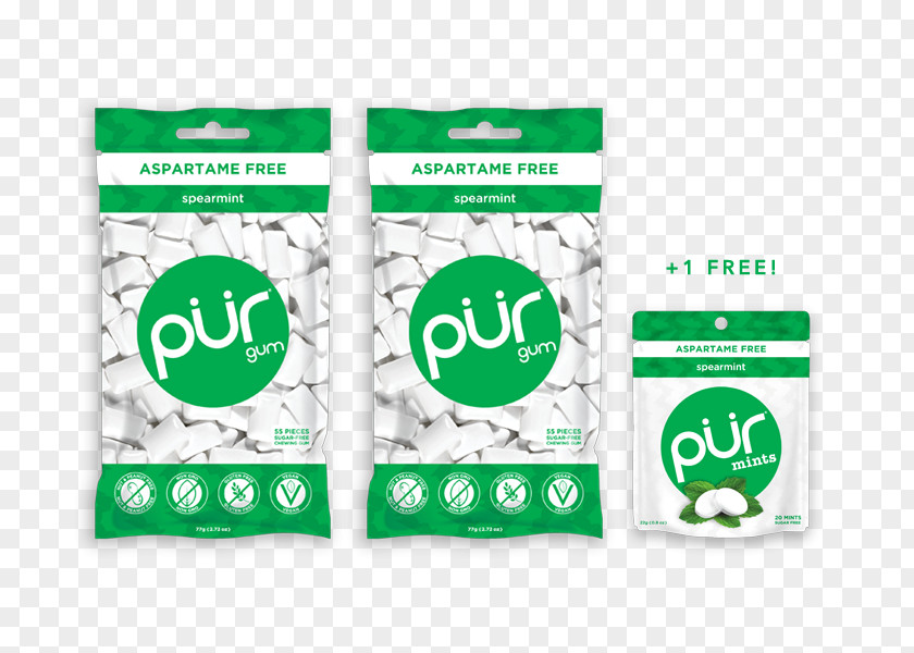 Chewing Gum Mentha Spicata Peppermint PÜR Aspartame PNG