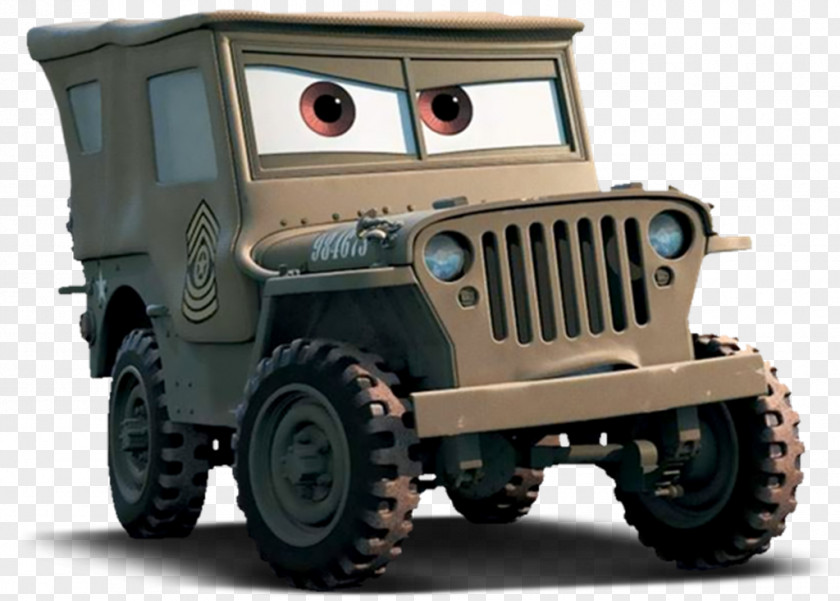 Car Sarge Willys MB Lightning McQueen Mater PNG