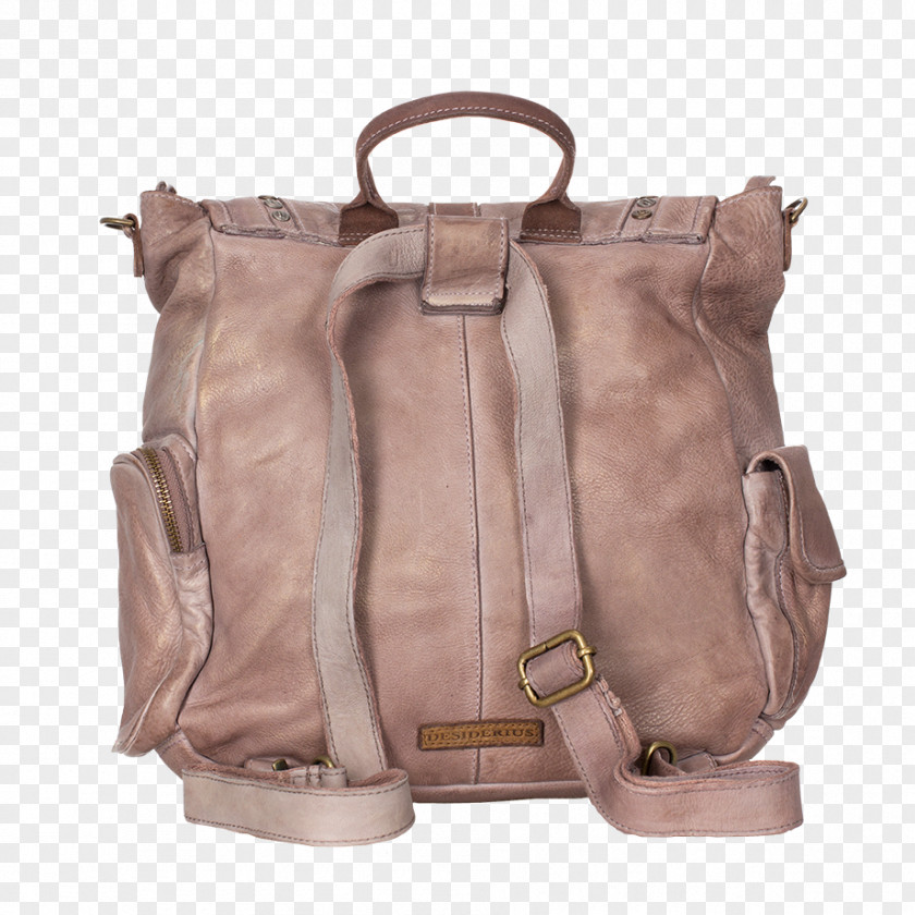 Light Brown Leather Handbag Tasche Backpack PNG