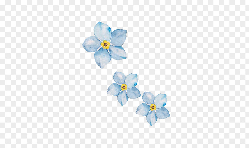 Simple Small Fresh Hand-painted Watercolor Blue Flowers PNG small fresh hand-painted watercolor blue flowers clipart PNG
