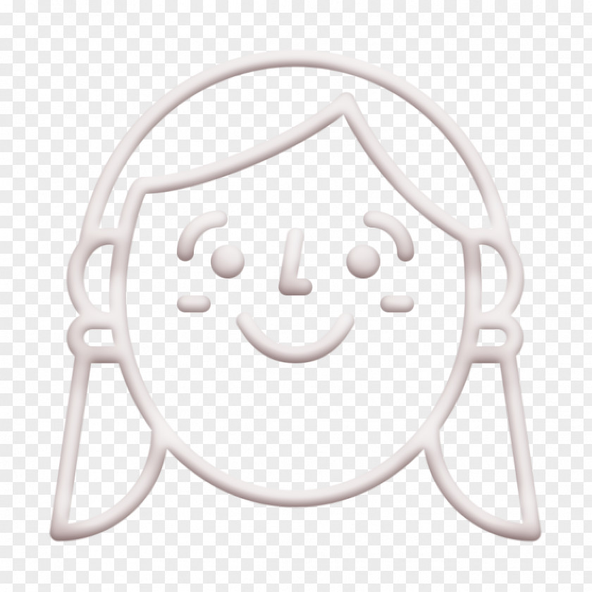 Happy People Outline Icon Woman Girl PNG