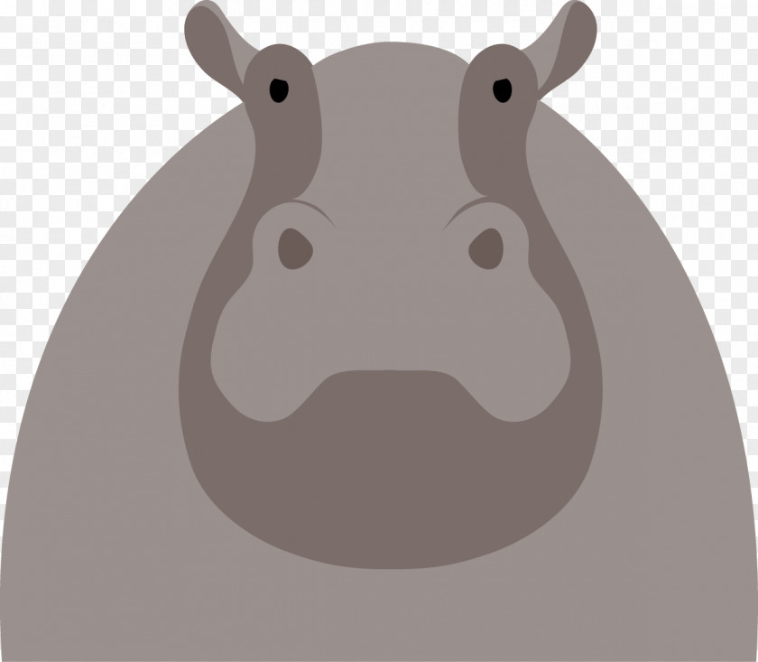 Vector Hippo Hippopotamus Cartoon Illustration PNG