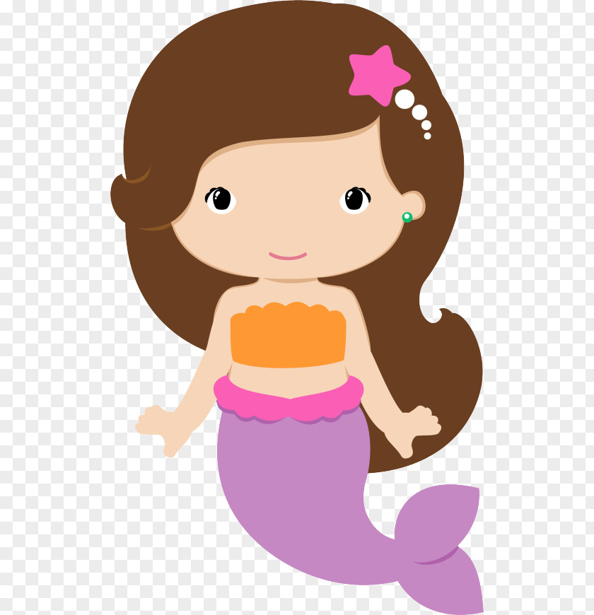 Watercolor Cute Mermaid Clip Art PNG