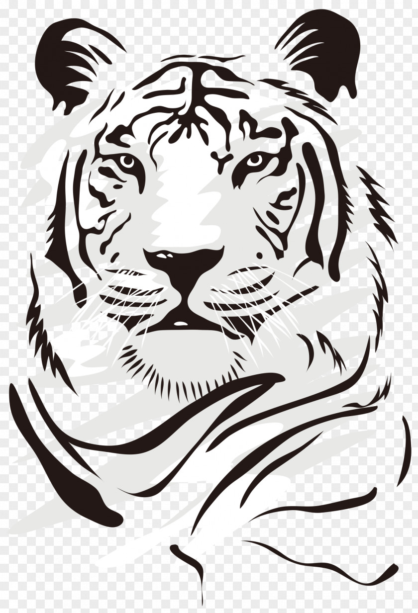 Domineering Tiger Vector Euclidean Clip Art PNG