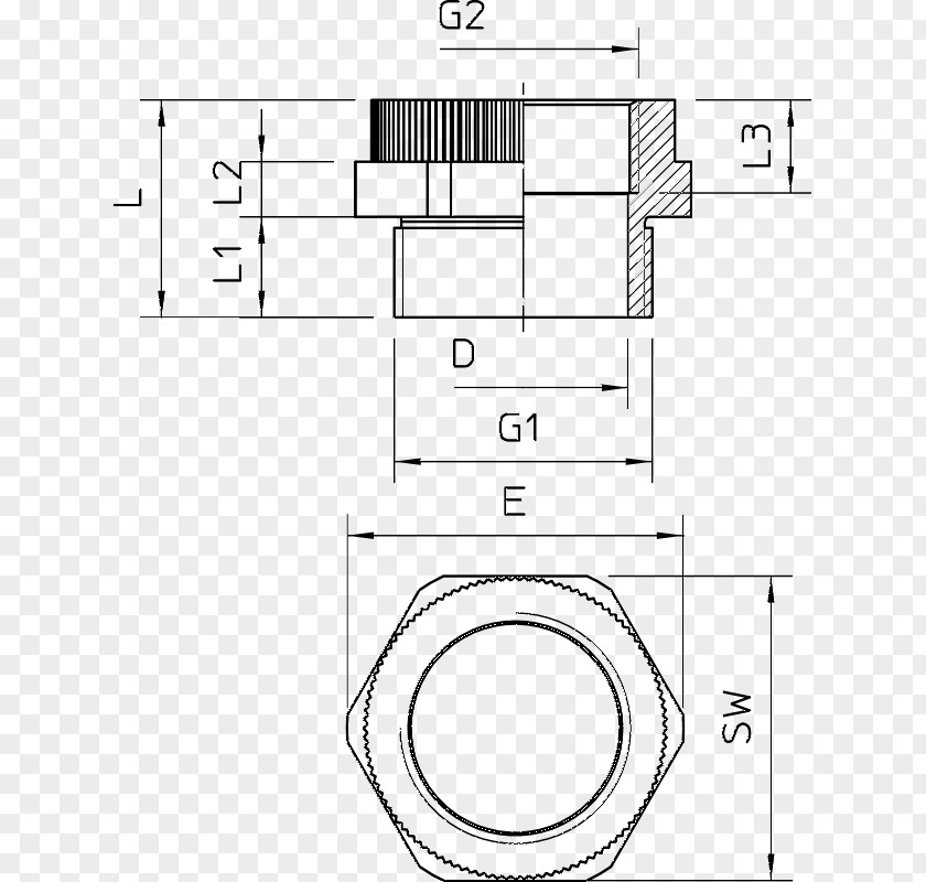Avi Systems Cable Gland OBO BETTERMANN Hungary Kft. ISO Metric Screw Thread Technical Drawing PNG
