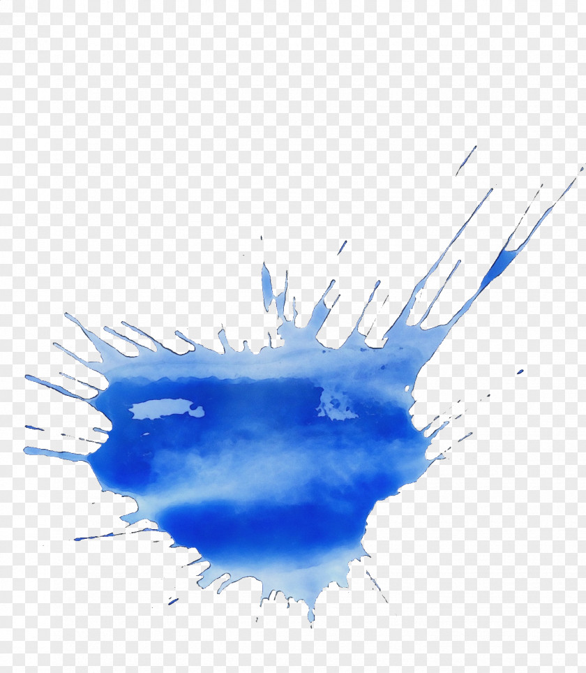 Liquid Electric Blue Watercolor PNG