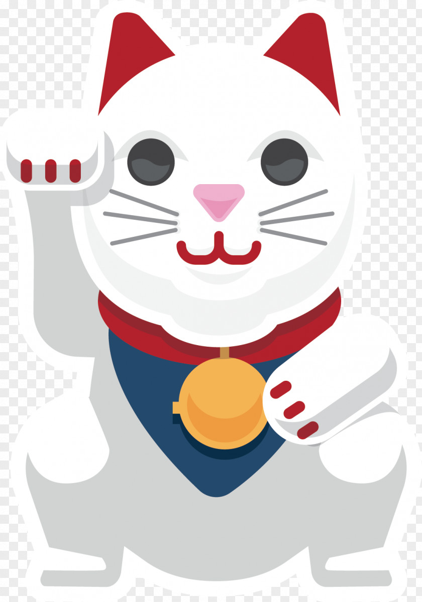 Lucky Cat Vector Japan Maneki-neko Illustration PNG