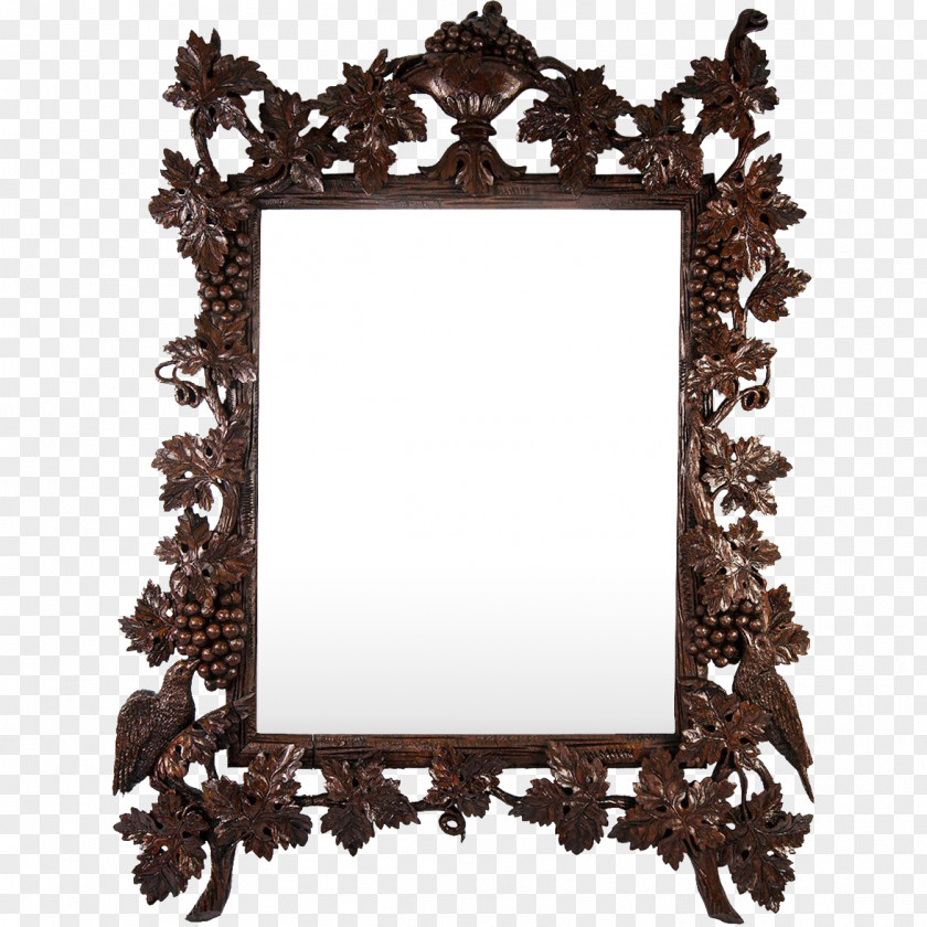 Antique Picture Frames Wood Carving Image Mirror PNG